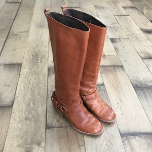 COACH Natale cognac leather riding boots